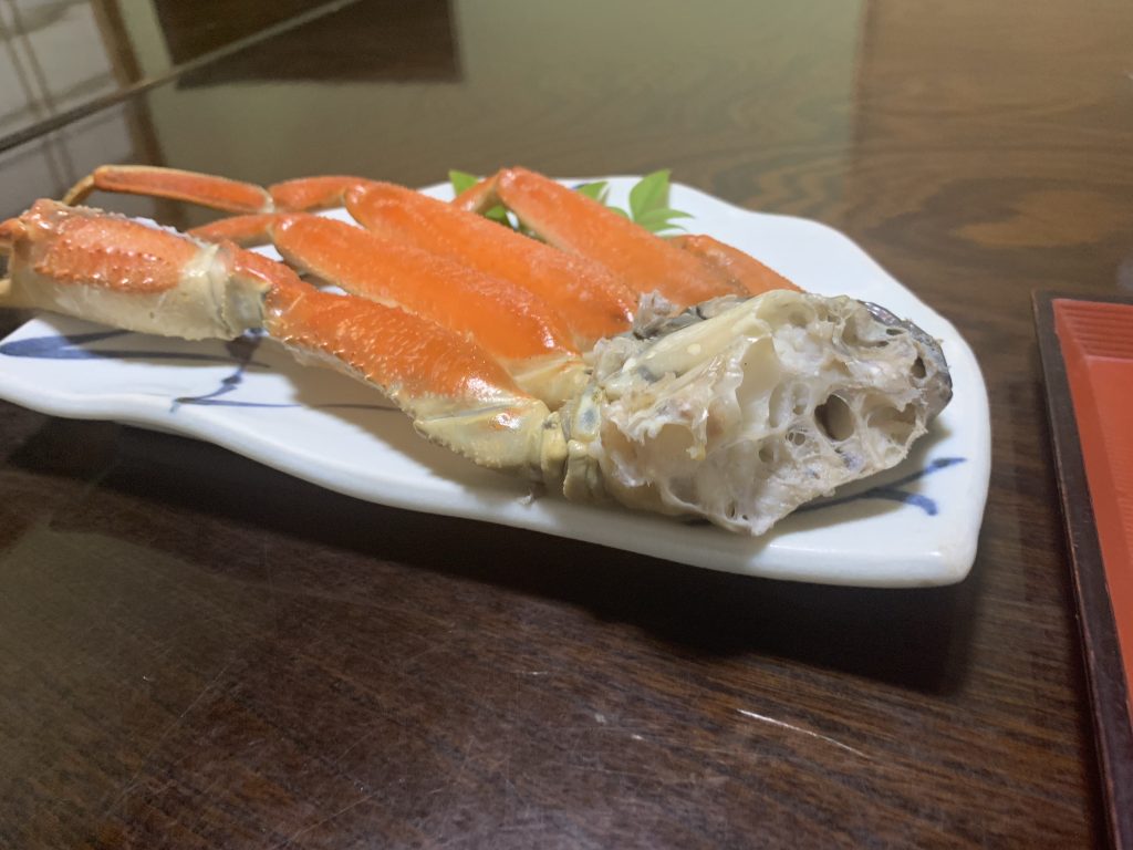 奈留島　奥居旅館　食事　蟹